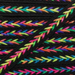 Poliesterska pletena vrpca NEON black