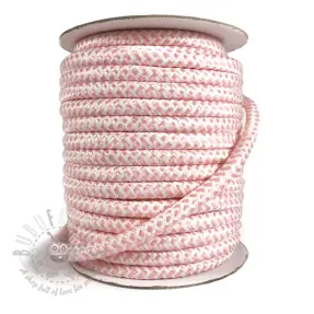 Poliesterska pletena vrpca ZIG ZAG light rose