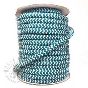 Poliesterska pletena vrpca ZIG ZAG petrol