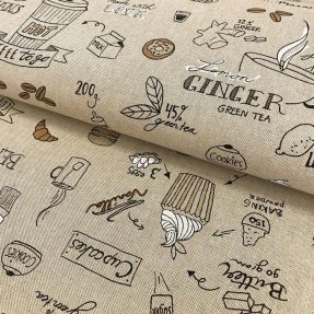 Dekorativna tkanina Linenlook Coffee and cake