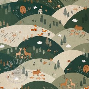 Dekorativna tkanina Linenlook Planinske šumske životinje