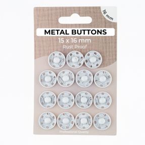 Kopča METAL 16 mm off white