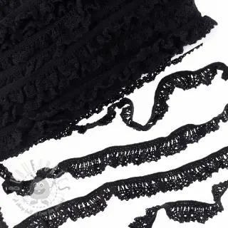 Elastična pamučna čipka black