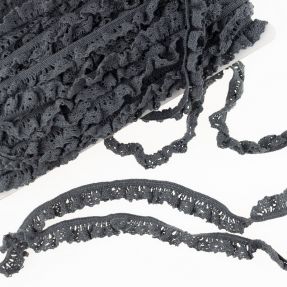 Elastična pamučna čipka dark grey