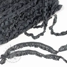 Elastična pamučna čipka dark grey