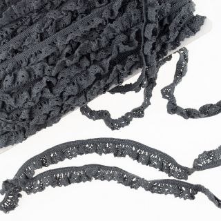 Elastična pamučna čipka dark grey