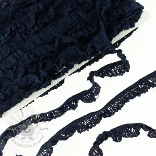 Elastična pamučna čipka dark blue