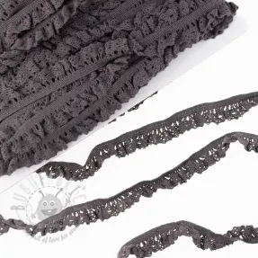 Elastična pamučna čipka dark taupe