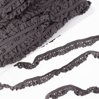 Elastična pamučna čipka dark taupe