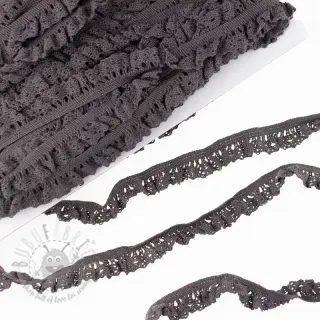 Elastična pamučna čipka dark taupe
