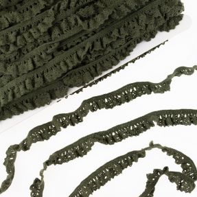 Elastična pamučna čipka camo green