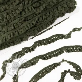 Elastična pamučna čipka camo green