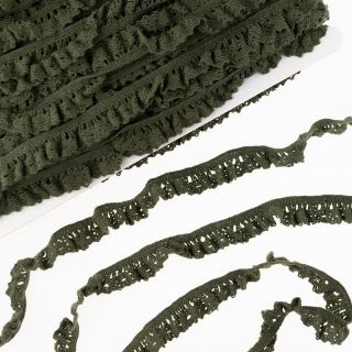 Elastična pamučna čipka camo green