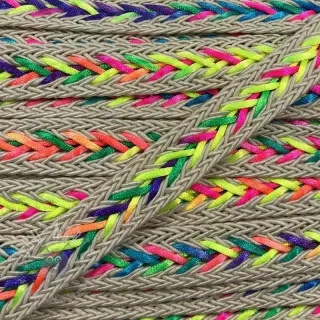 Poliesterska pletena vrpca NEON ecru