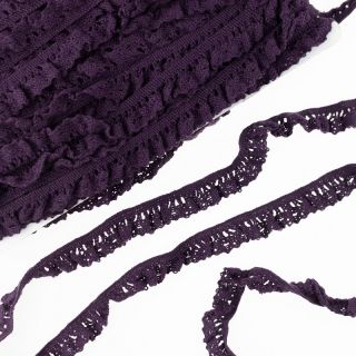 Elastična pamučna čipka violet