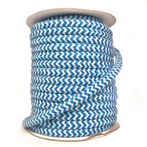 Poliesterska pletena vrpca ZIG ZAG aqua