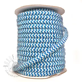 Poliesterska pletena vrpca ZIG ZAG aqua