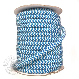 Poliesterska pletena vrpca ZIG ZAG aqua