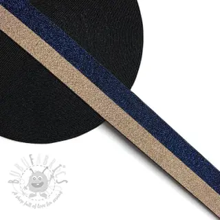 Elastika 4 cm Lurex DOU marine champagne