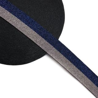 Elastika 4 cm Lurex DOU marine grey