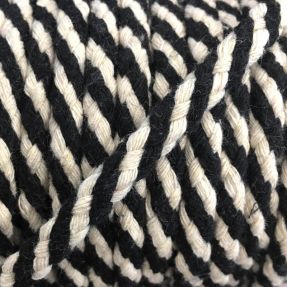 Bombažna vrvica 5 mm black ecru