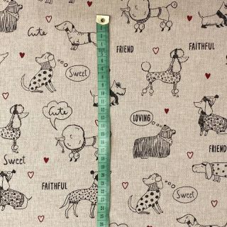 Dekorativna tkanina Linenlook Sweet doggie friends