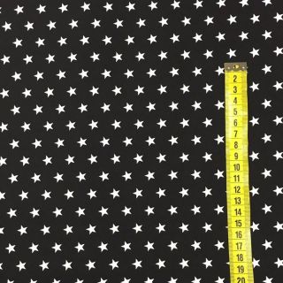 Pamučna tkanina Petit stars white/black