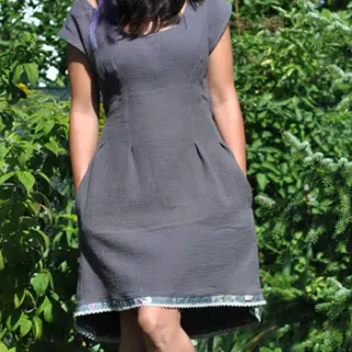 Tetra Tkanina/Muslin dark grey ORGANIC