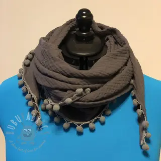 Tetra Tkanina/Muslin dark grey ORGANIC