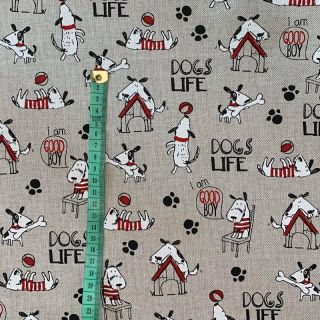 Dekorativna tkanina Linenlook Dogs life