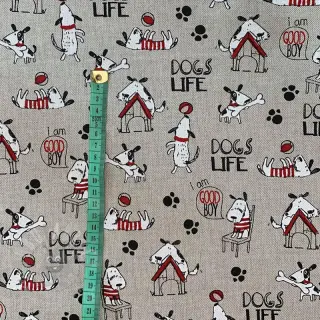 Dekorativna tkanina Linenlook Dogs life