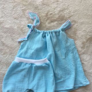 Dvoslojna gaza/muslin blue ORGANIC