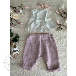 Tetra Tkanina/Muslin old rose ORGANIC