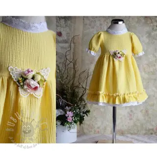 Tetra Tkanina/Muslin soft yellow ORGANIC