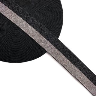 Elastika 4 cm Lurex DOU black grey