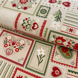 Dekorativna tkanina Linenlook Edelweiss patchwork