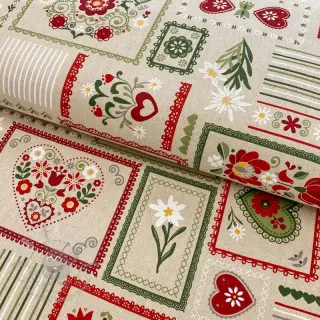 Dekorativna tkanina Linenlook Edelweiss patchwork