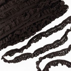 Elastična pamučna čipka dark mocha