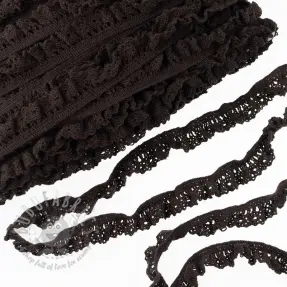 Elastična pamučna čipka dark mocha