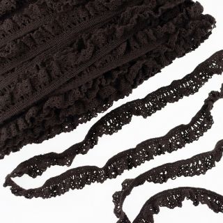 Elastična pamučna čipka dark mocha