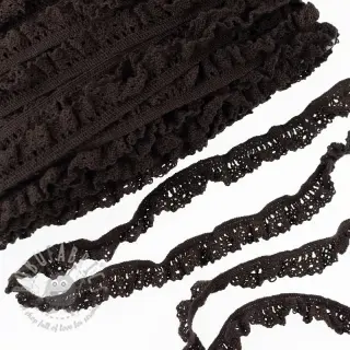 Elastična pamučna čipka dark mocha