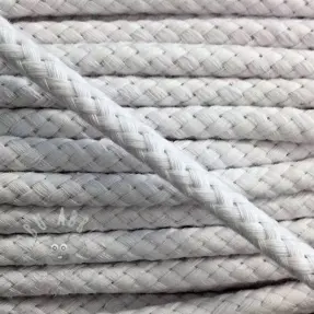 Pamučna upletena vrpca 8 mm white
