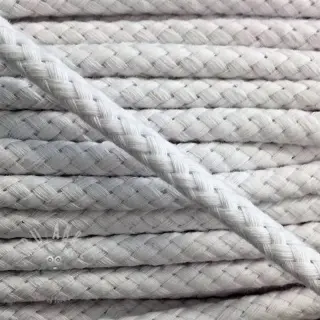 Pamučna upletena vrpca 8 mm white