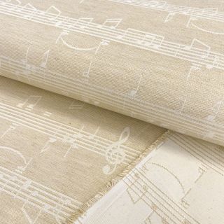 Dekorativna tkanina jacquard Glazbene note metallic