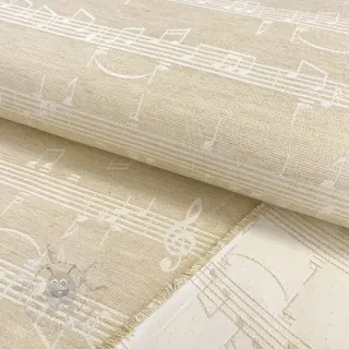 Dekorativna tkanina jacquard Music notes lyrics metallic