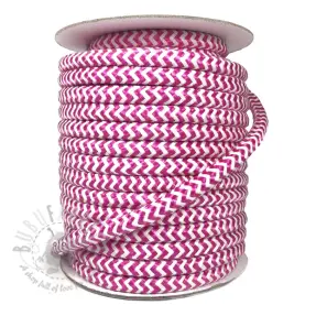 Poliesterska pletena vrpca ZIG ZAG fuchsia