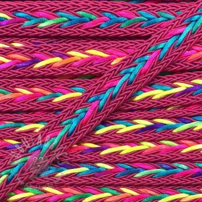 Poliesterska pletena vrpca NEON fuchsia