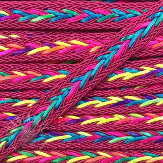 Poliesterska pletena vrpca NEON fuchsia