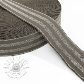 Guma glatka 4 cm LUREX SILVER taupe