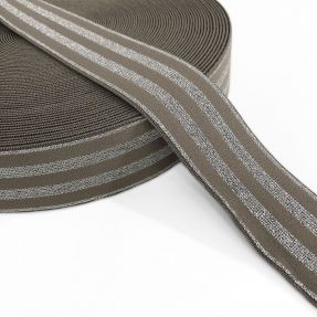 Guma hladká 4 cm LUREX SILVER taupe